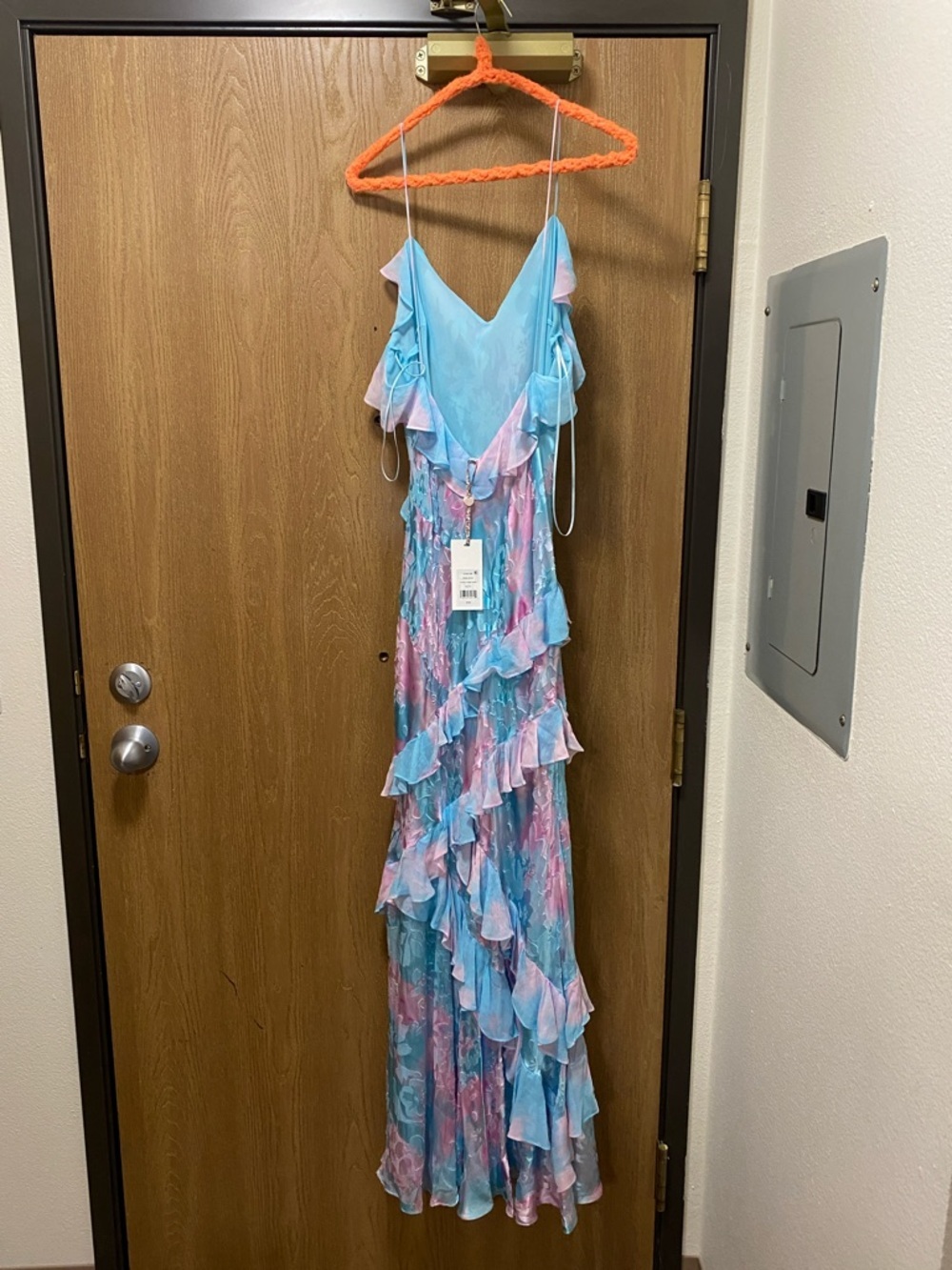 NWT LoveShackFancy Rialto cotton candy swirl Floral silk blend Ruffle maxi 12 - Picture 9 of 9